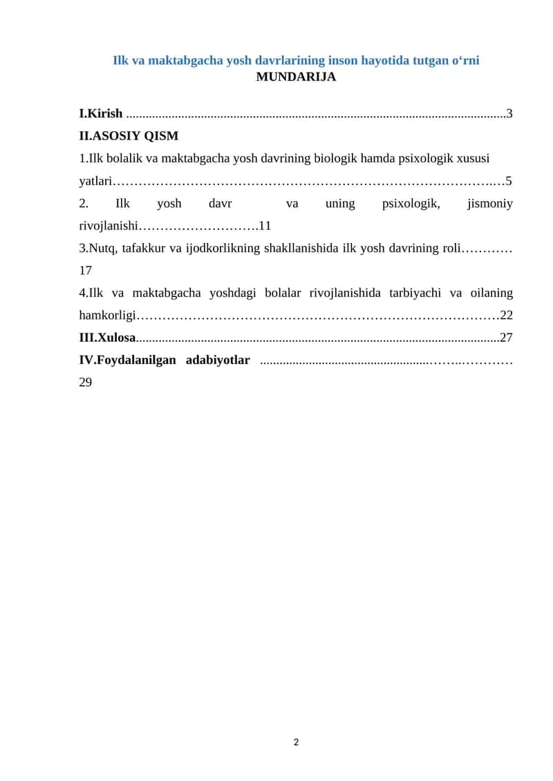 Ilk va maktabgacha yosh davrlarining inson hayotida tutgan o‘rni 1
