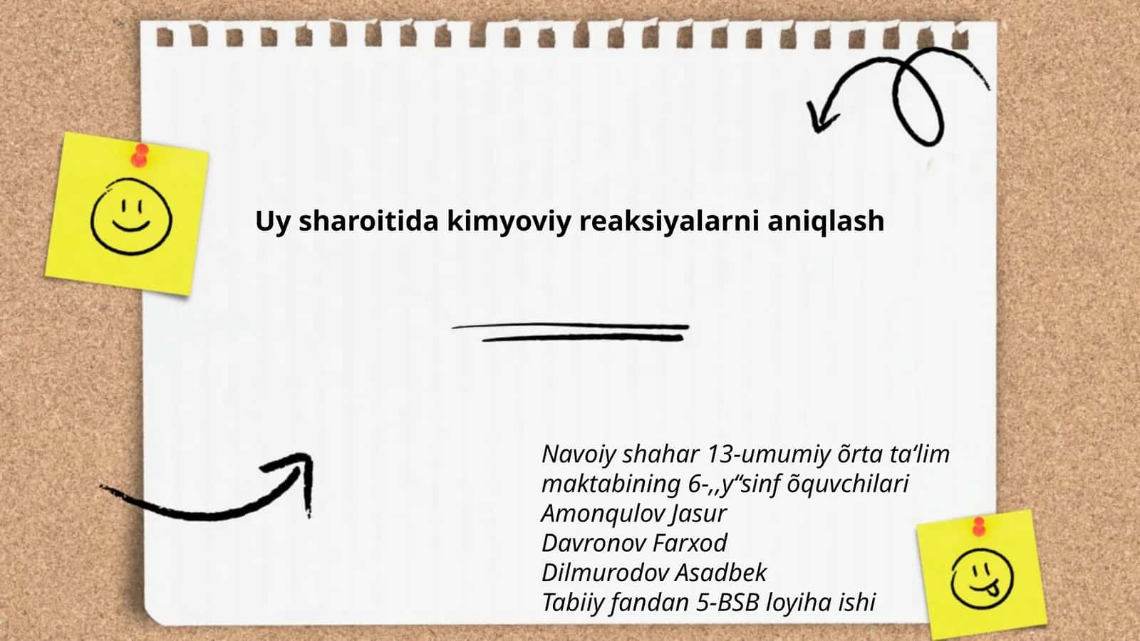 Uy sharoitida kimyoviy reaksiyalarni aniqlash 1