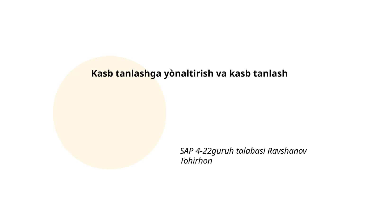 Kasb tanlashga yònaltirish va kasb tanlash 1