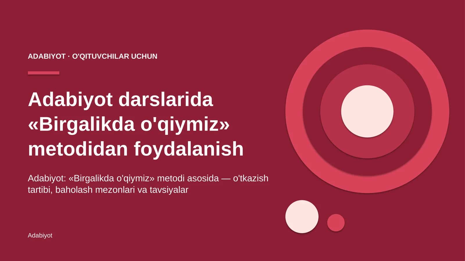 adabiyot darslarida birgalikda o'qiymiz metodidan foydalanish 4633 1