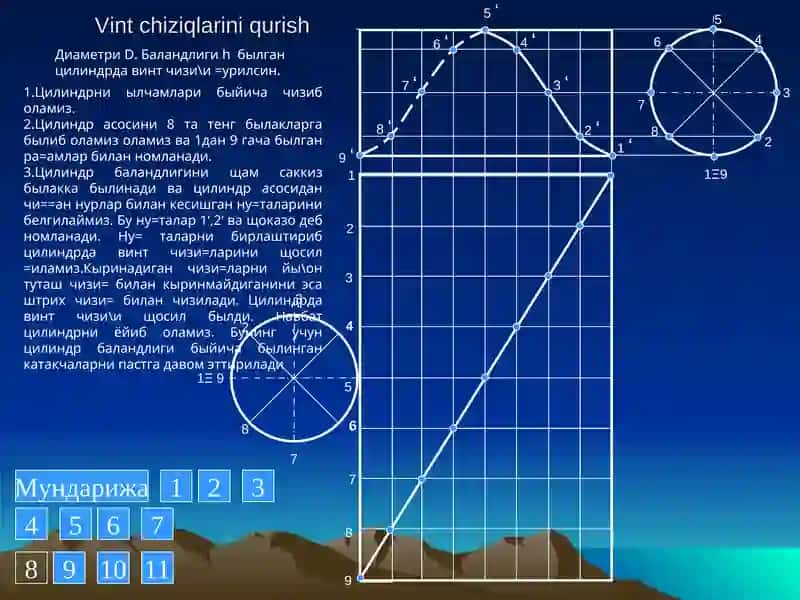 Vint chiziqlarini qurish 1