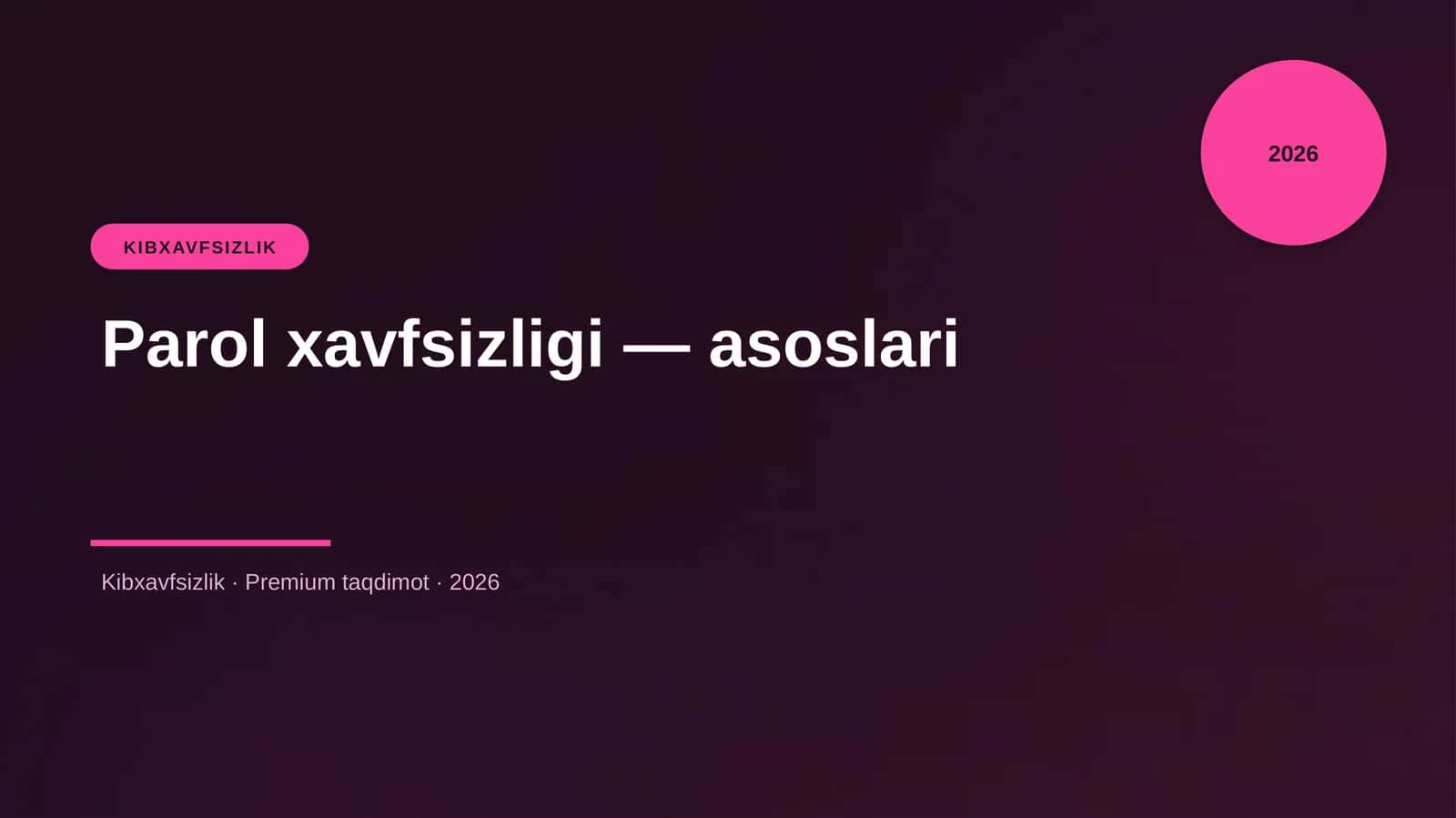 Parol xavfsizligi — asoslari 1