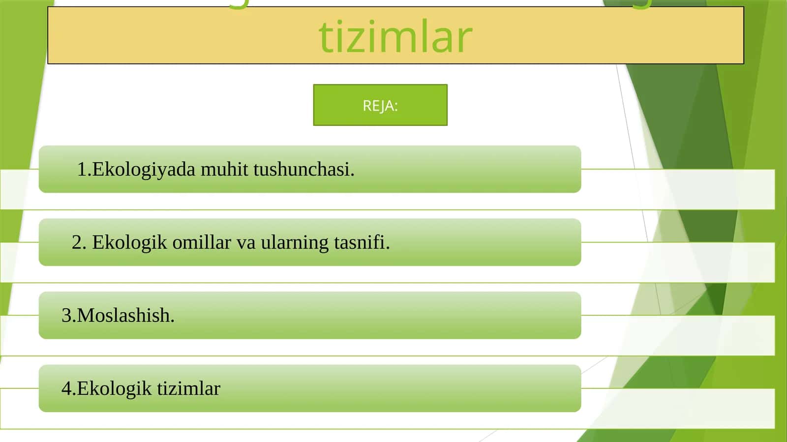 Ekologik omillar va ekologik tizimlar 1