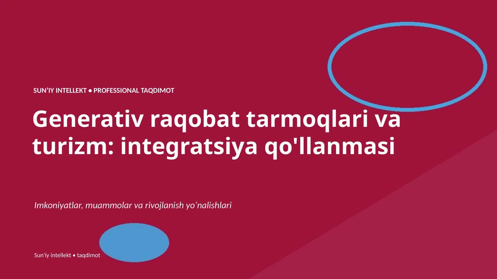 Generativ raqobat tarmoqlari va turizm: integratsiya qo'llanmasi 1