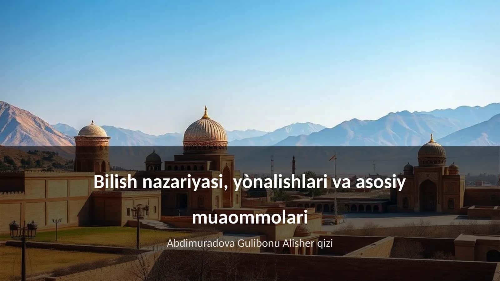 Bilish Nazariyasi 1