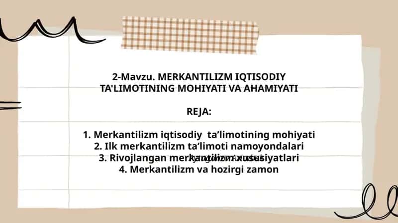 MERKANTILIZM IQTISODIY TA'LIMOTINING MOHIYATI VA AHAMIYATI 1
