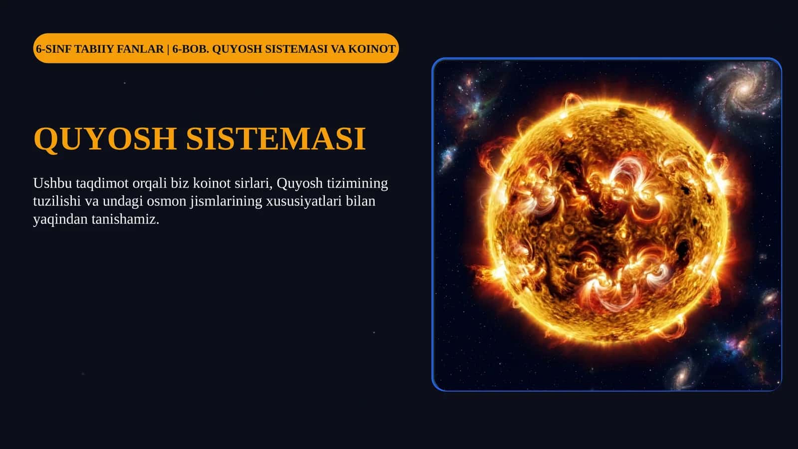 TABIIY FANLAR - QUYOSH SISTEMASI VA KOINOT 1