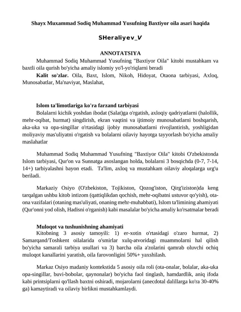 Baxtiyor Oila 1