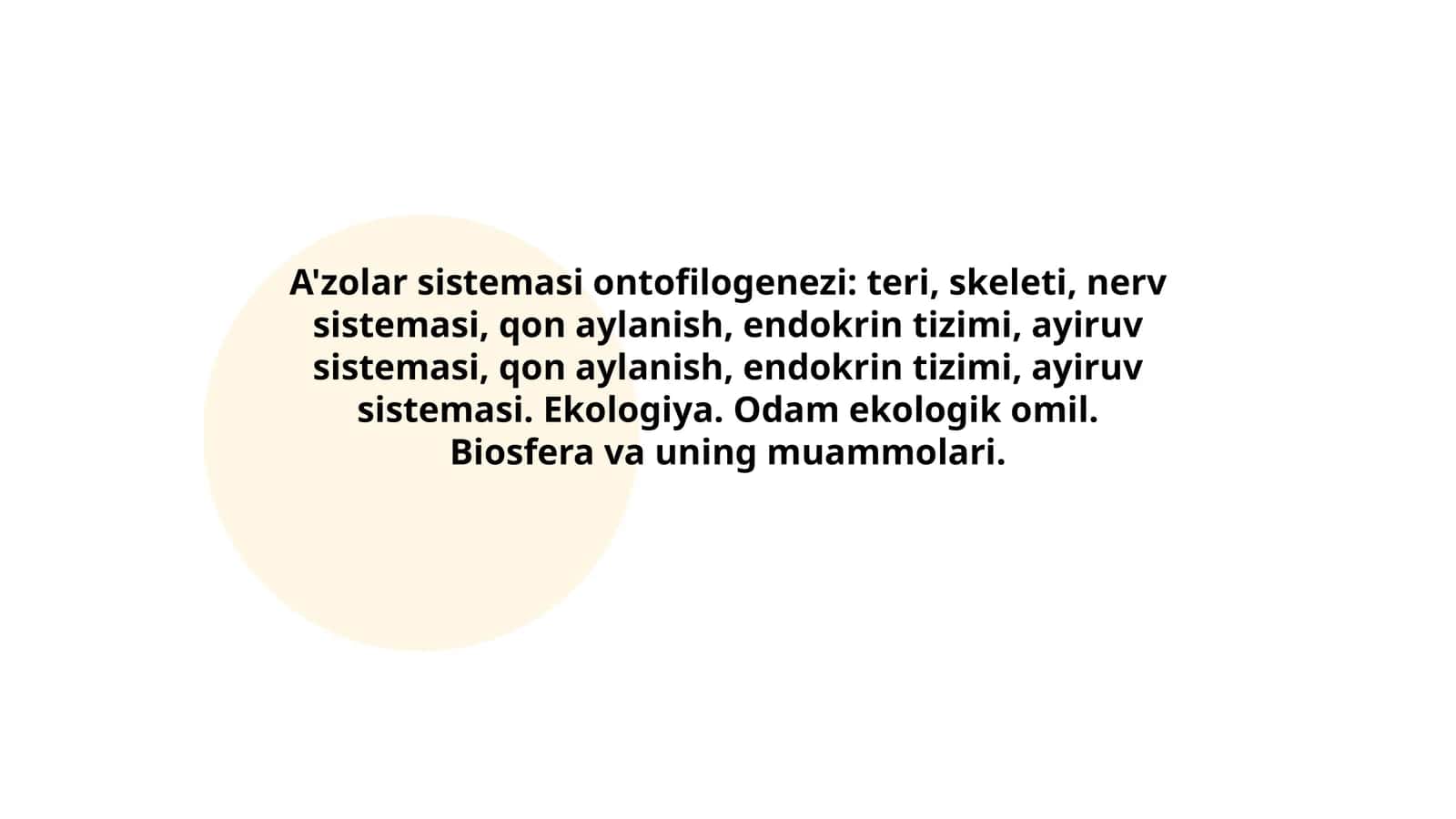 A'zolar sistemasi ontofilogenezi 1