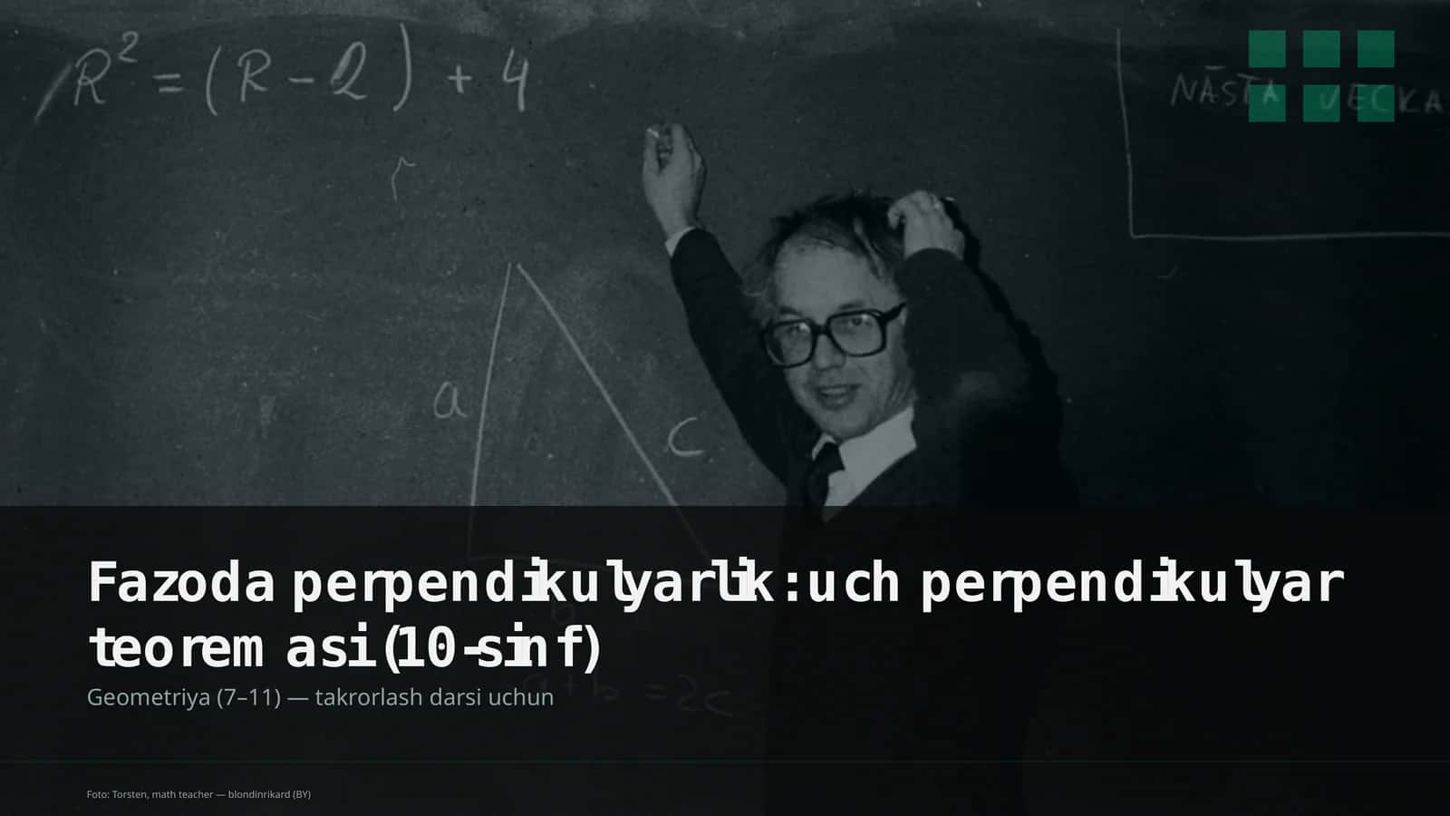 Fazoda perpendikulyarlik: uch perpendikulyar teoremasi (10-sinf) 1