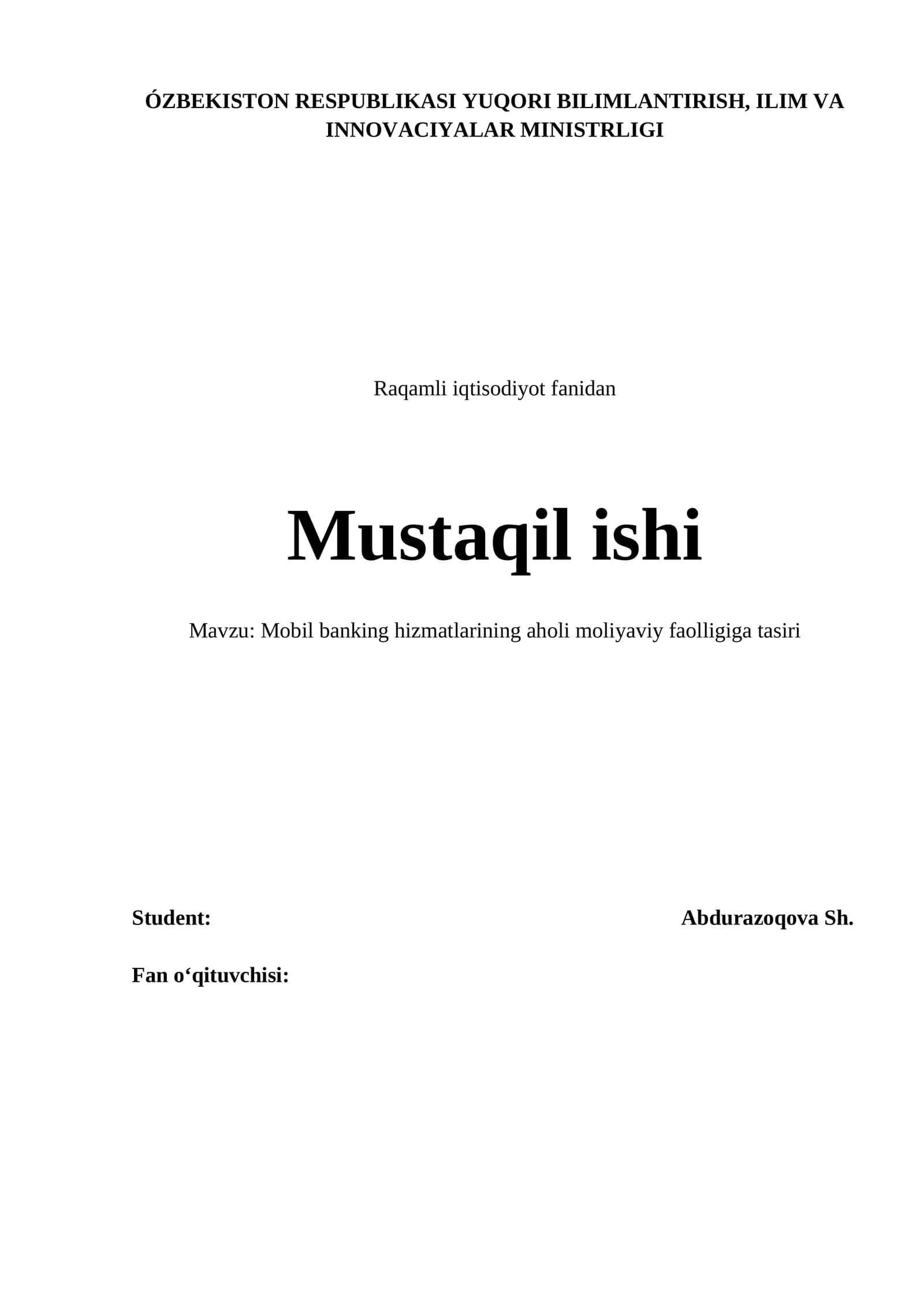 Mobil banking hizmatlarining aholi moliyaviy faolligiga tasiri 1
