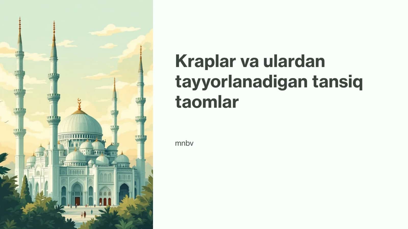 Kraplar va ulardan tayyorlanadigan tansiq taomlar 1