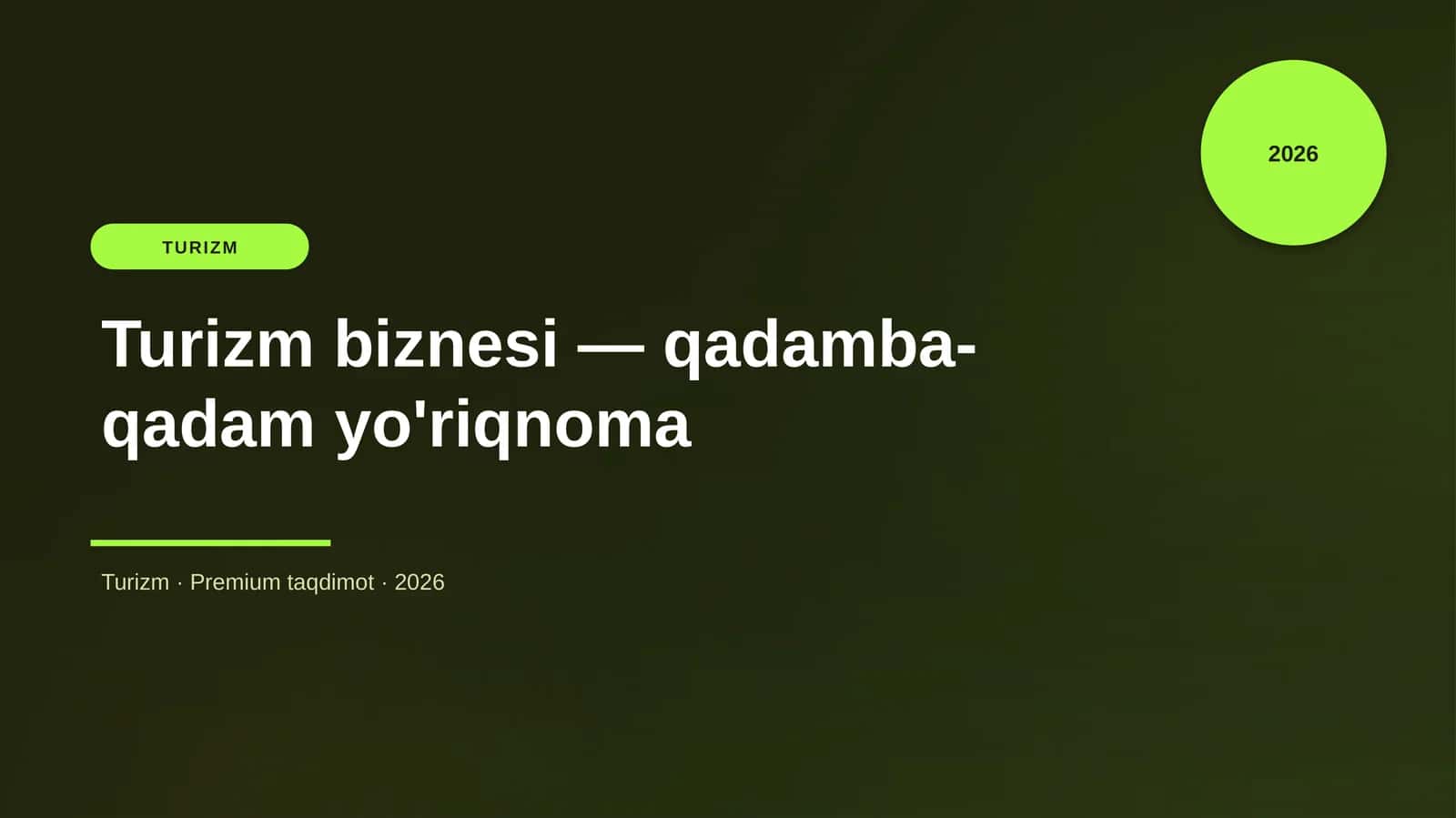 Turizm biznesi — qadamba-qadam yo'riqnoma 1