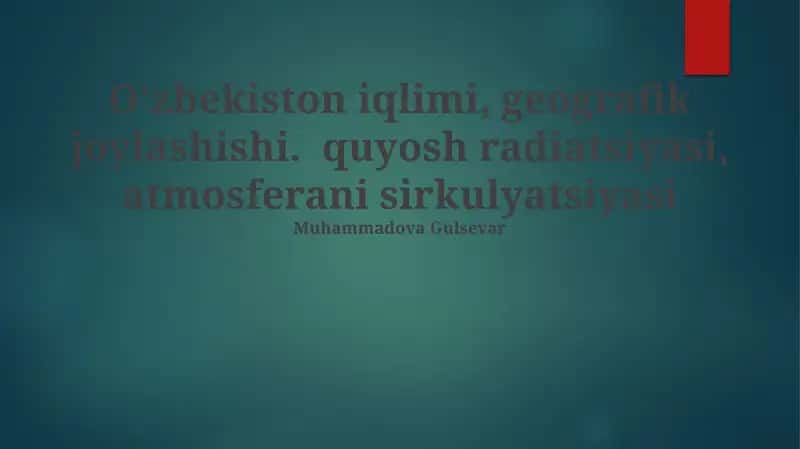 O'zbekistonning iqlimi 1