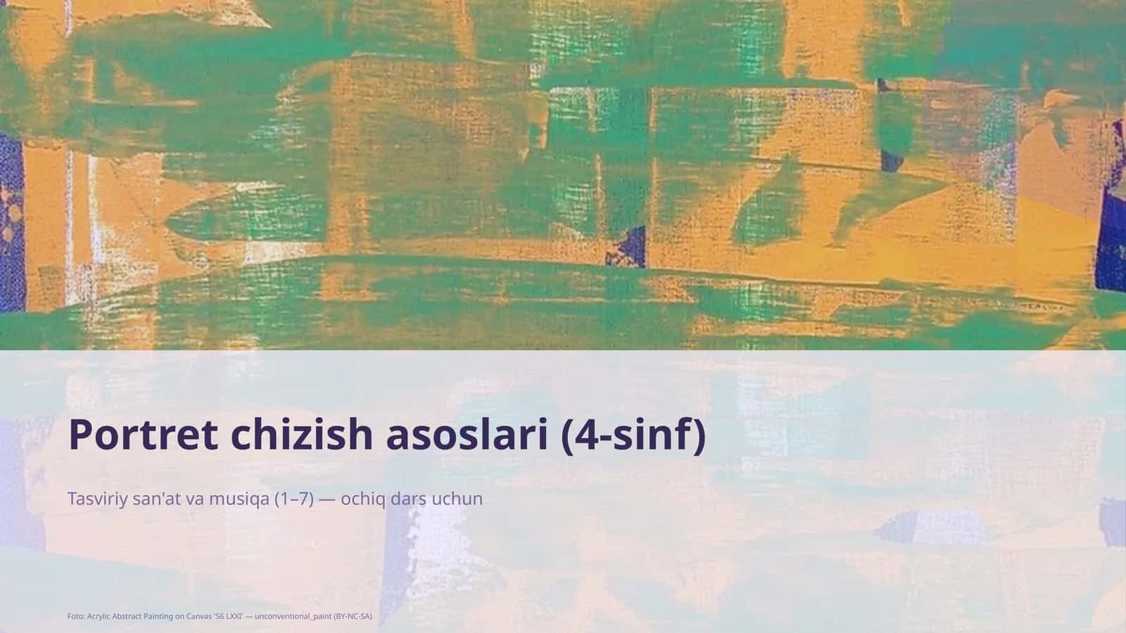 Portret chizish asoslari (4-sinf) 1