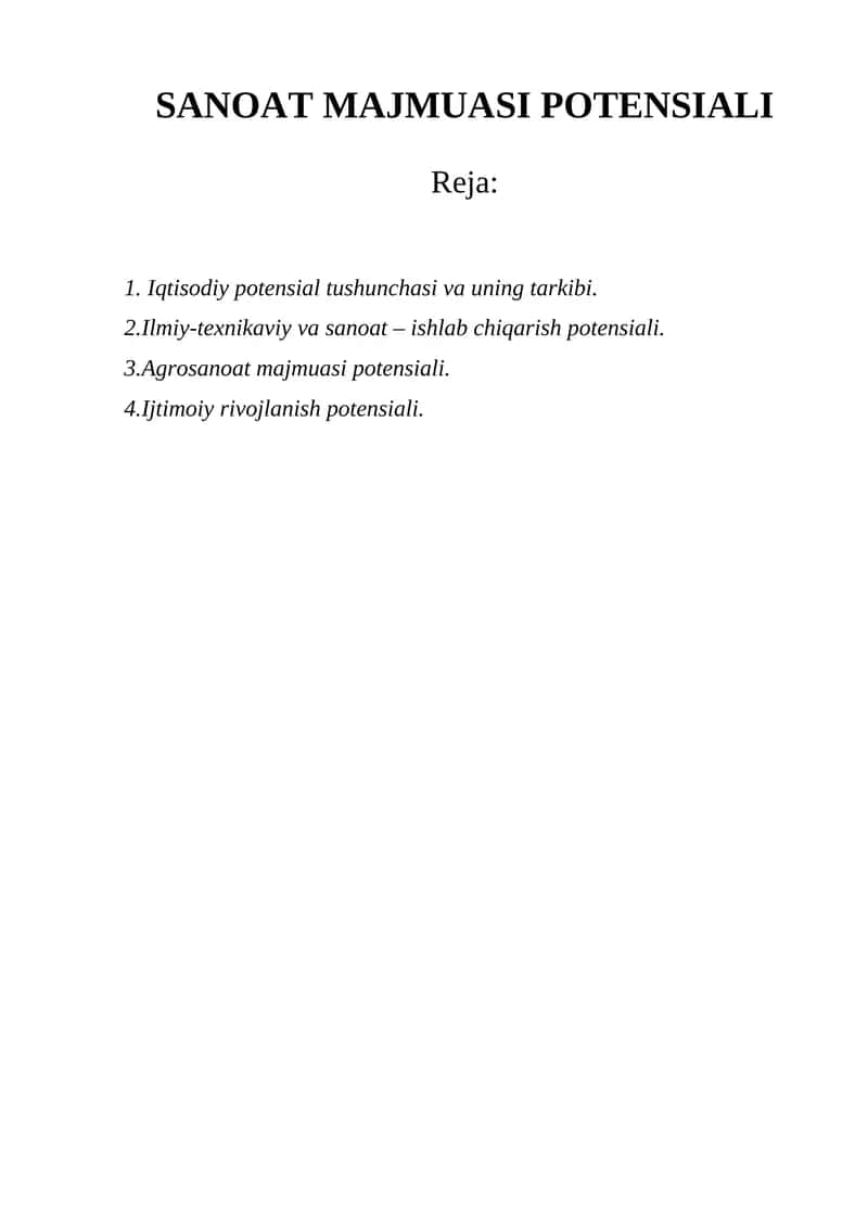 Iqtisodiy potensial 1