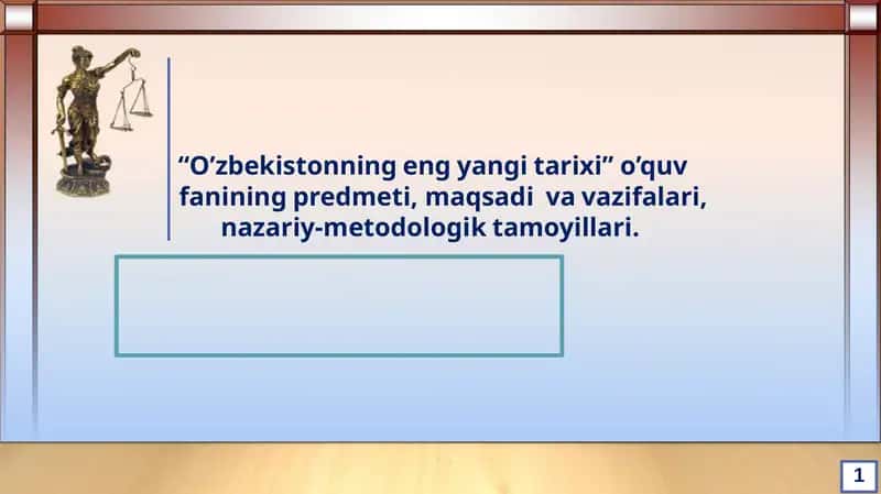 O’zbekistonning eng yangi tarixi 1