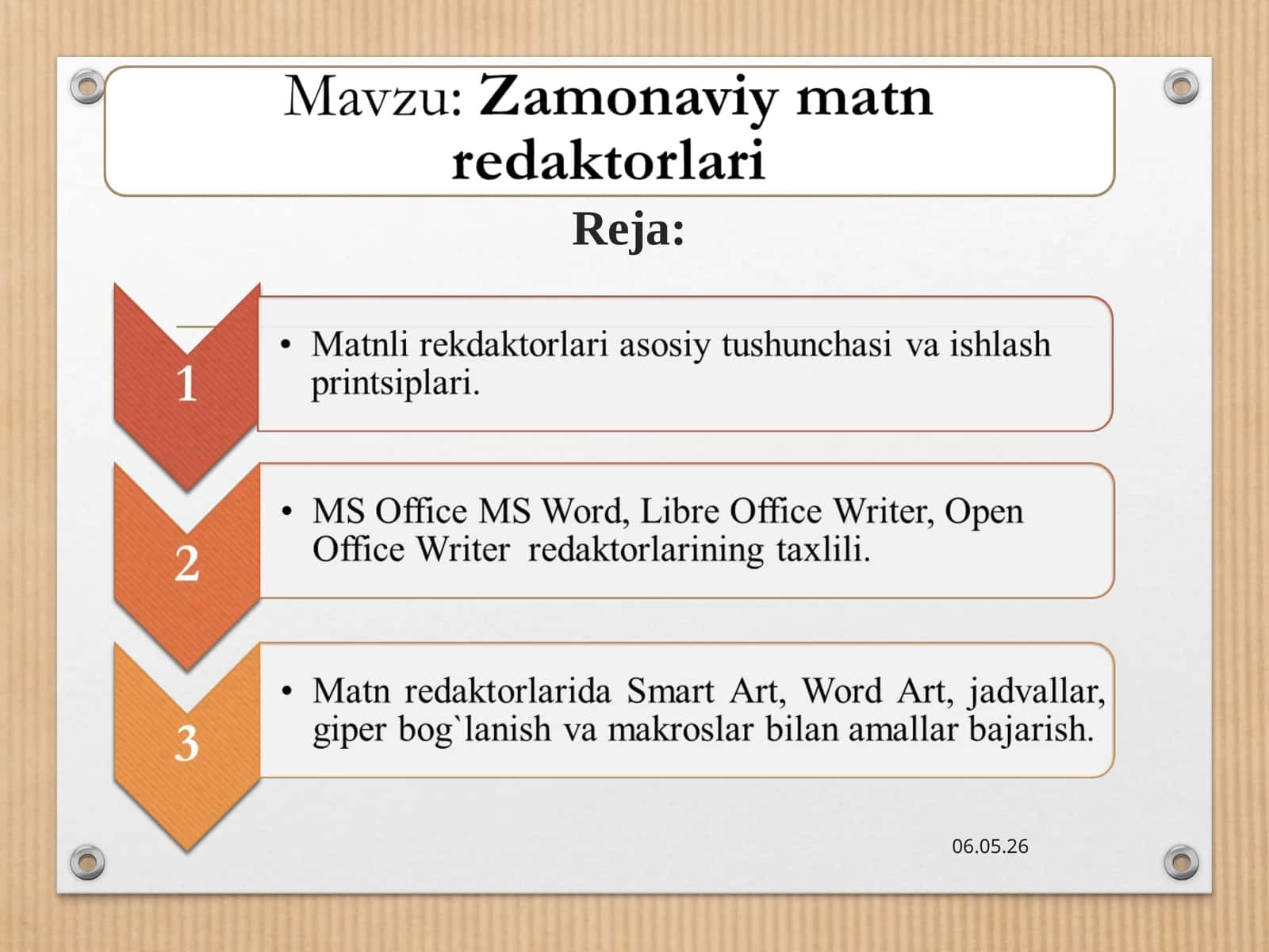 Matnli rеkdaktorlari 1