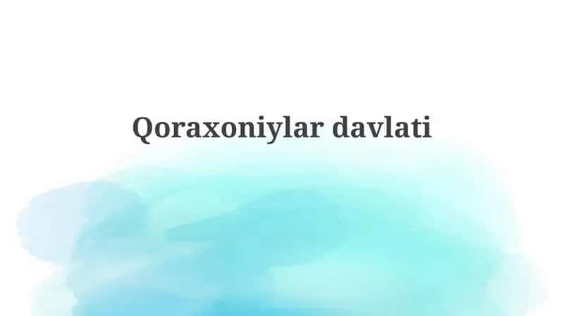 Qoraxoniylardavlati 1