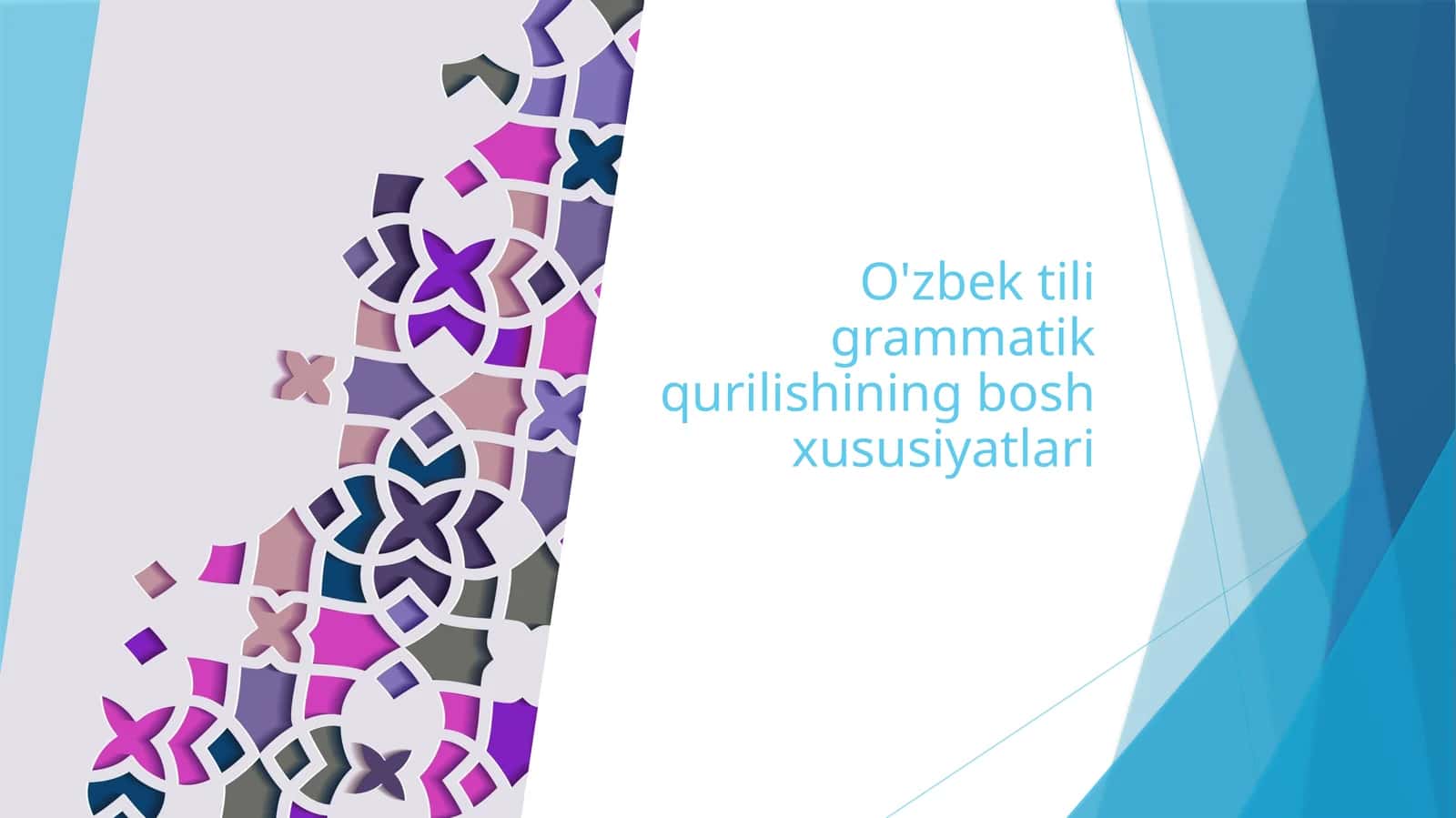 O'zbek tiligrammatik qurilishining bosh xususiyatlari 1