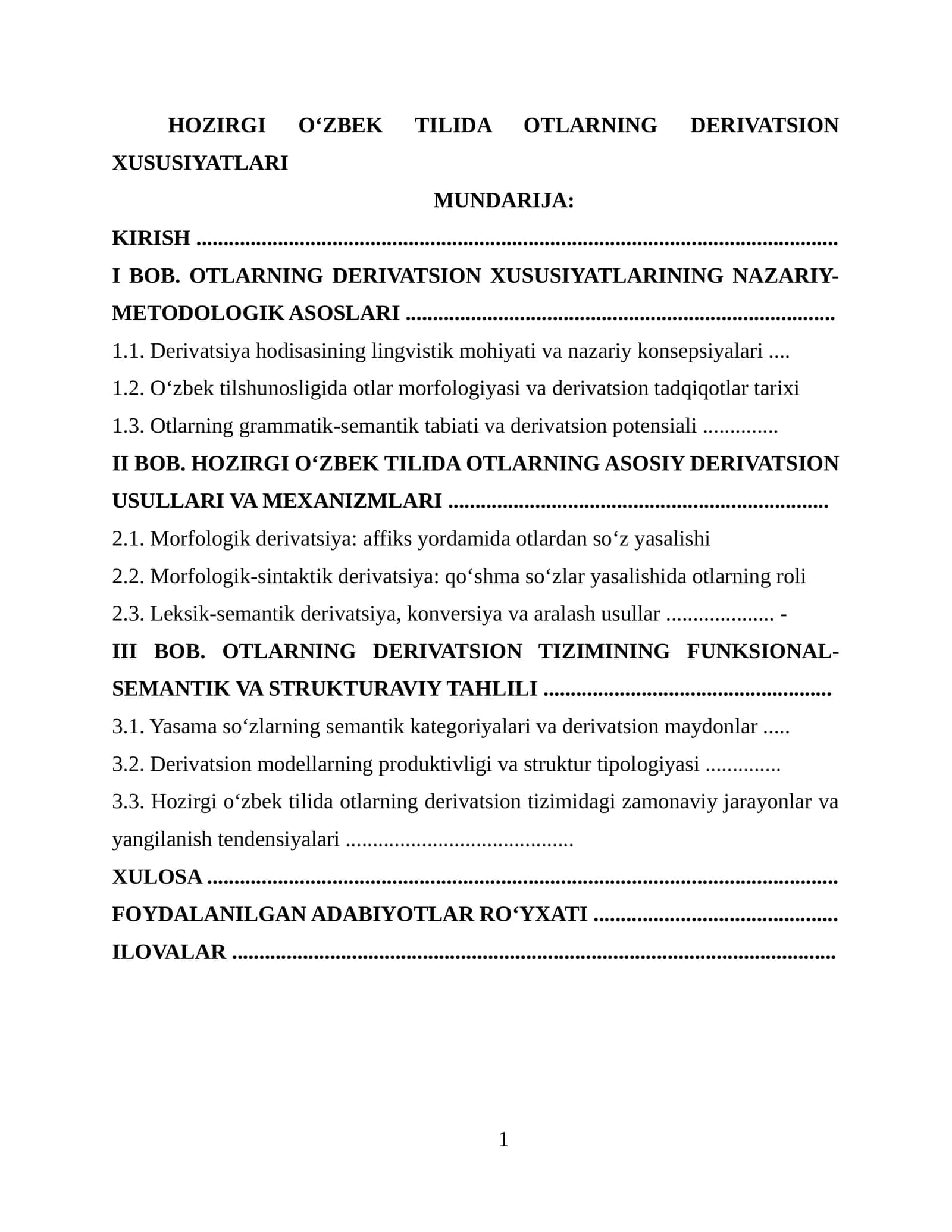 Otlarning derivatsion xususiyatlari 1