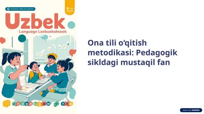 Ona tili o'qitish metodikasi: Pedagogik sikldagi mustaqil fan 1