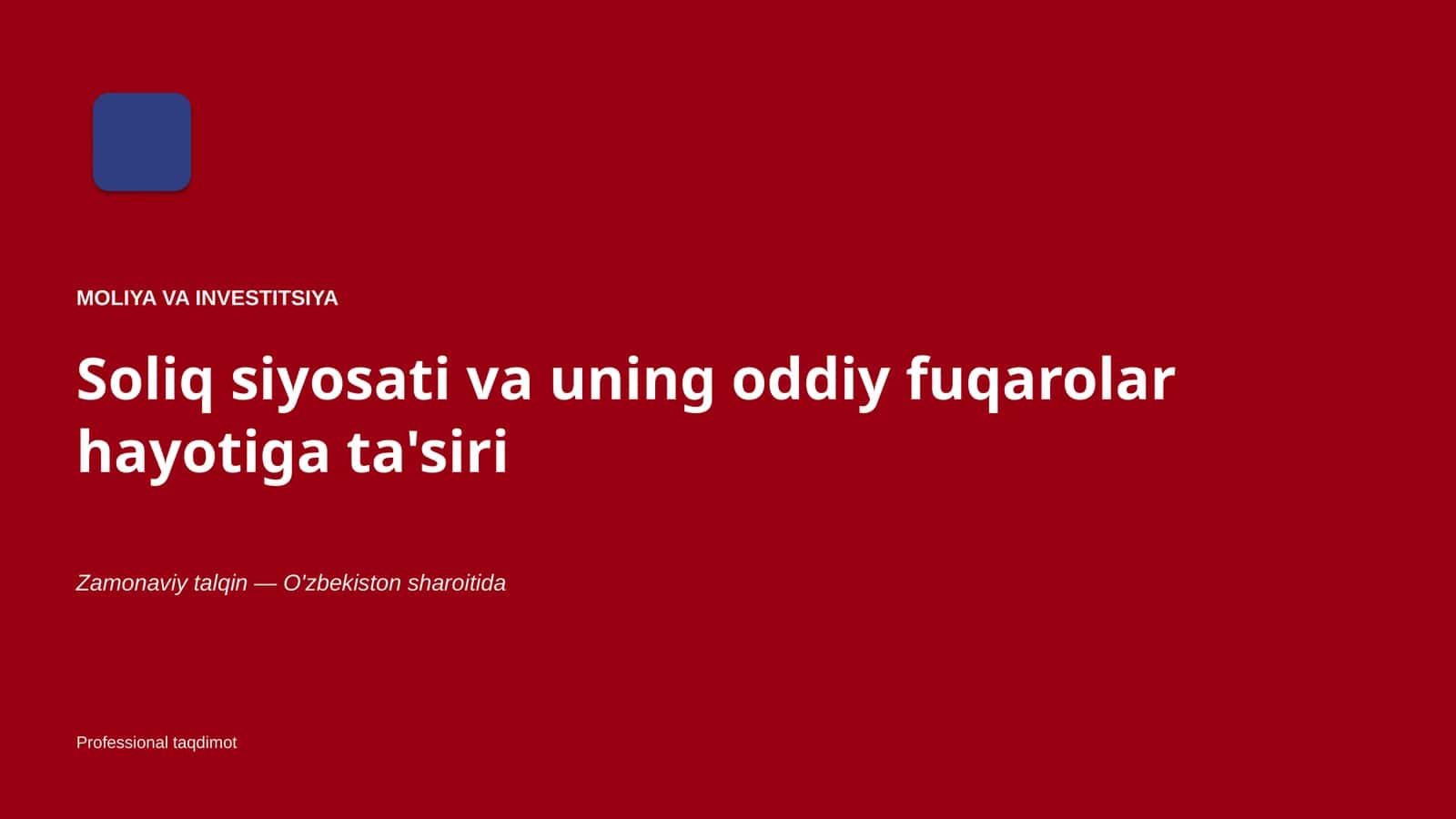 Soliq siyosati va uning oddiy fuqarolar hayotiga ta'siri 1