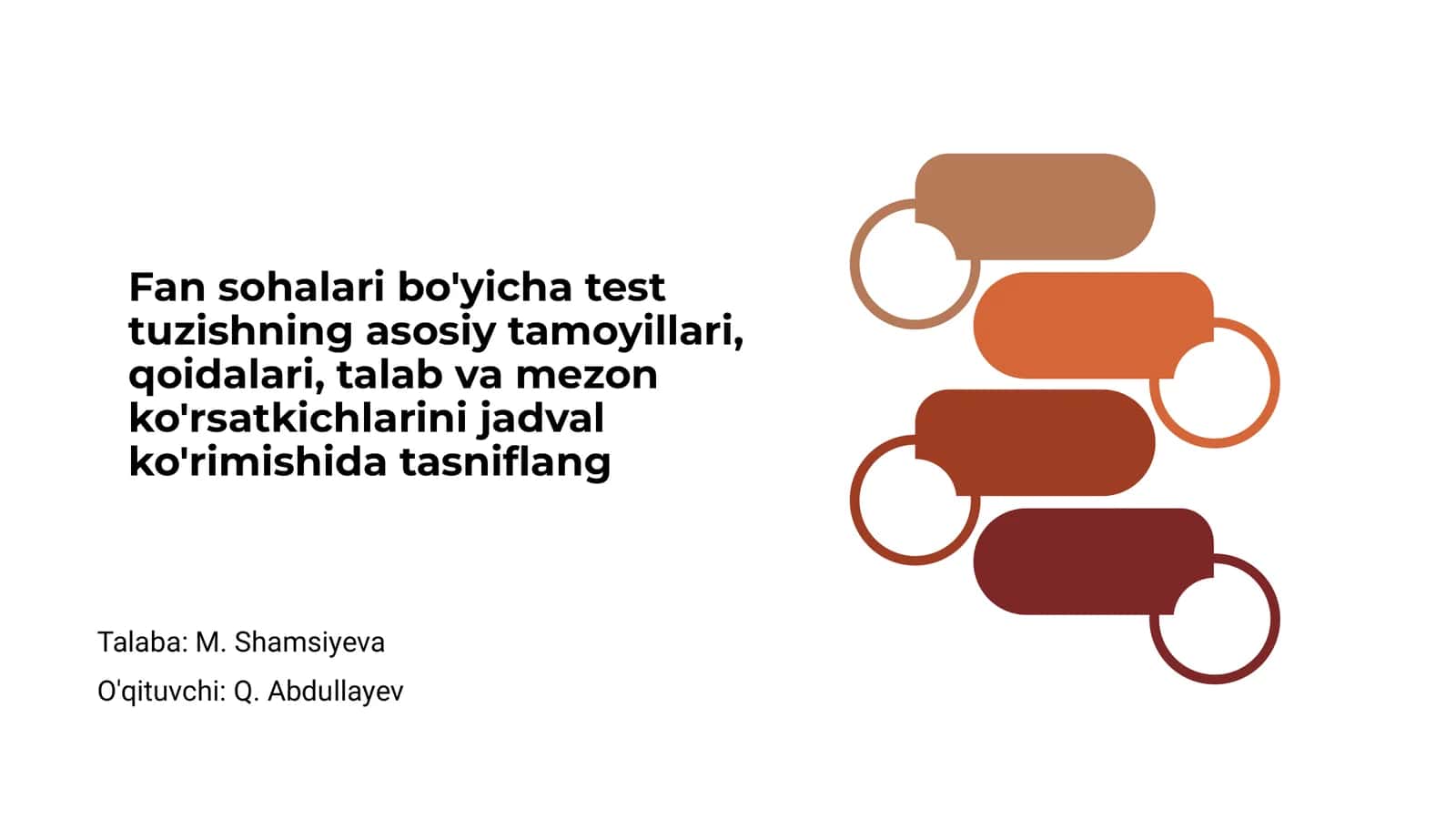 Fan sohalari bo'yicha test tuzishning asosiy tamoyillari 1