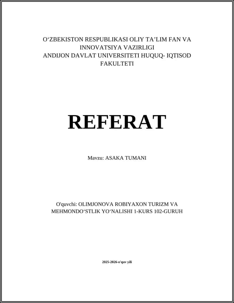 ASAKA TUMANI 1