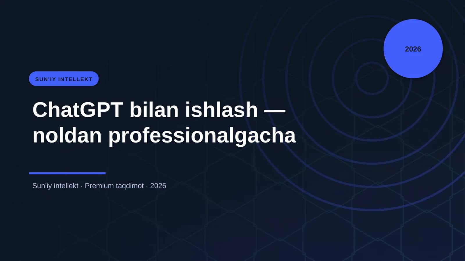 ChatGPT bilan ishlash — noldan professionalgacha 1