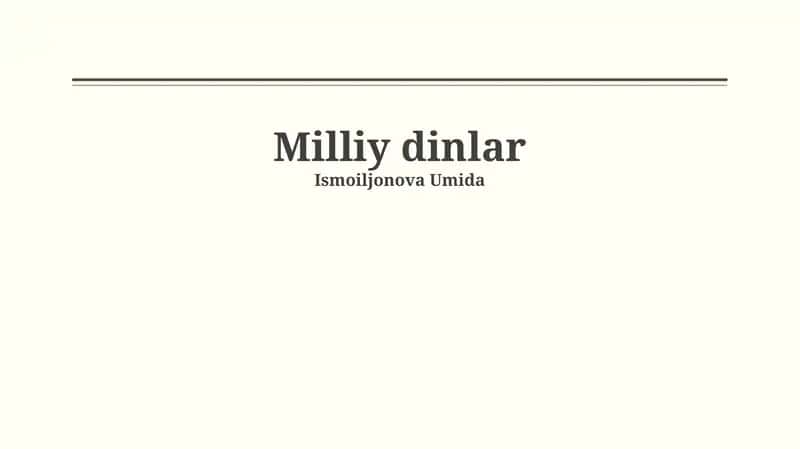 Milliy dinlar 1