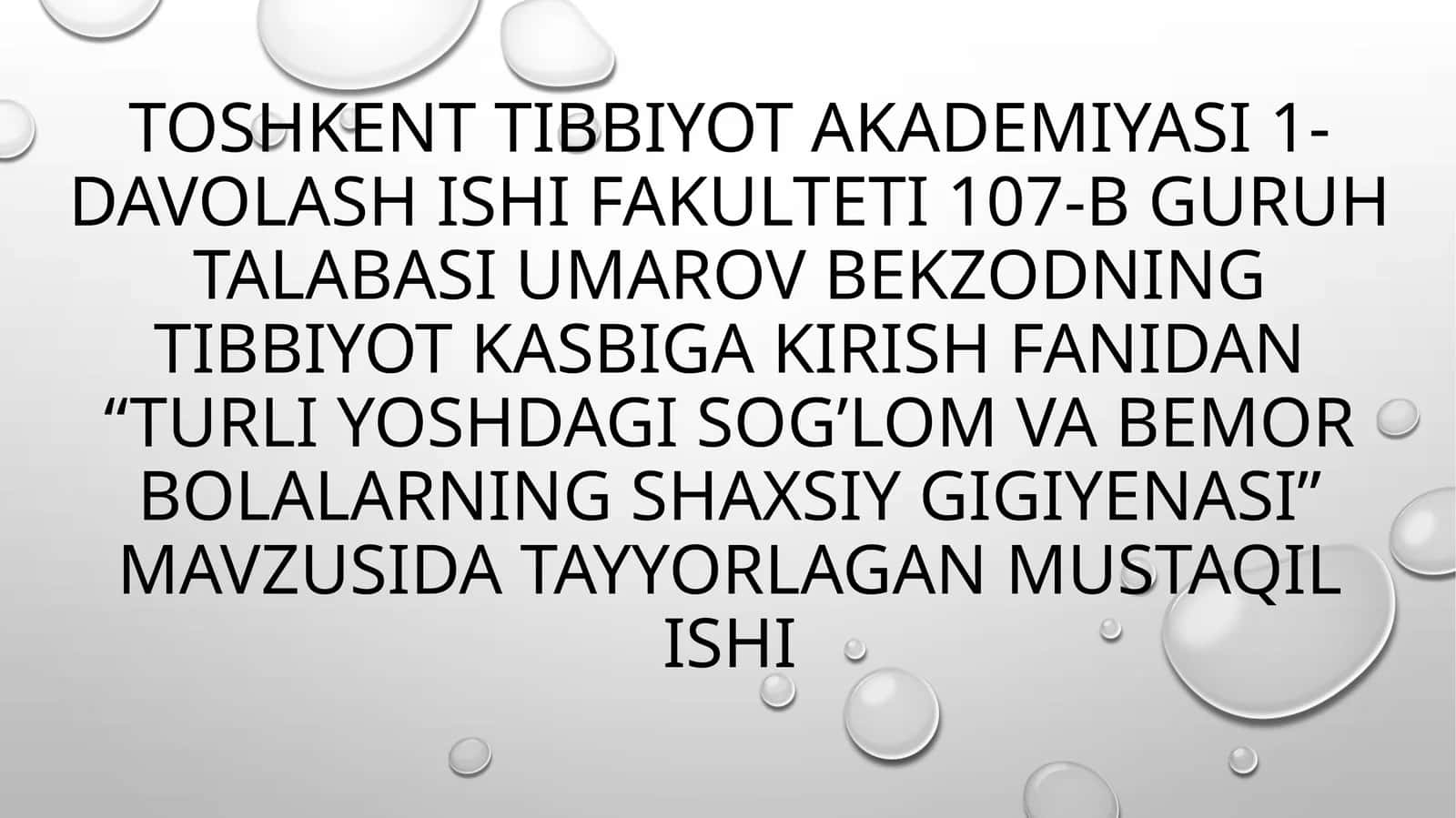 Turli yoshdagisog'lom va bemor bolalarning shaxsiygigiyenasi 1