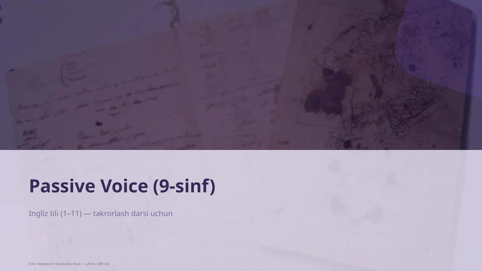 Passive Voice (9-sinf) 1