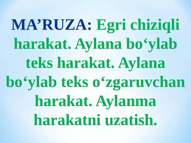 Egri chiziqli harakat 1