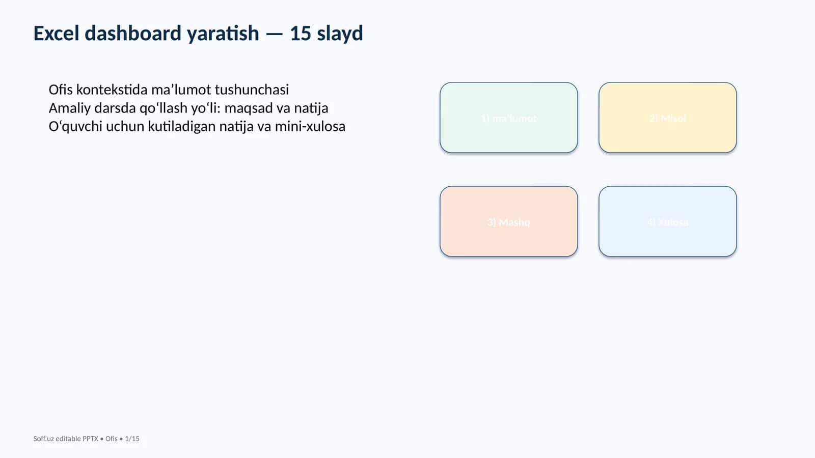 Excel dashboard yaratish 1