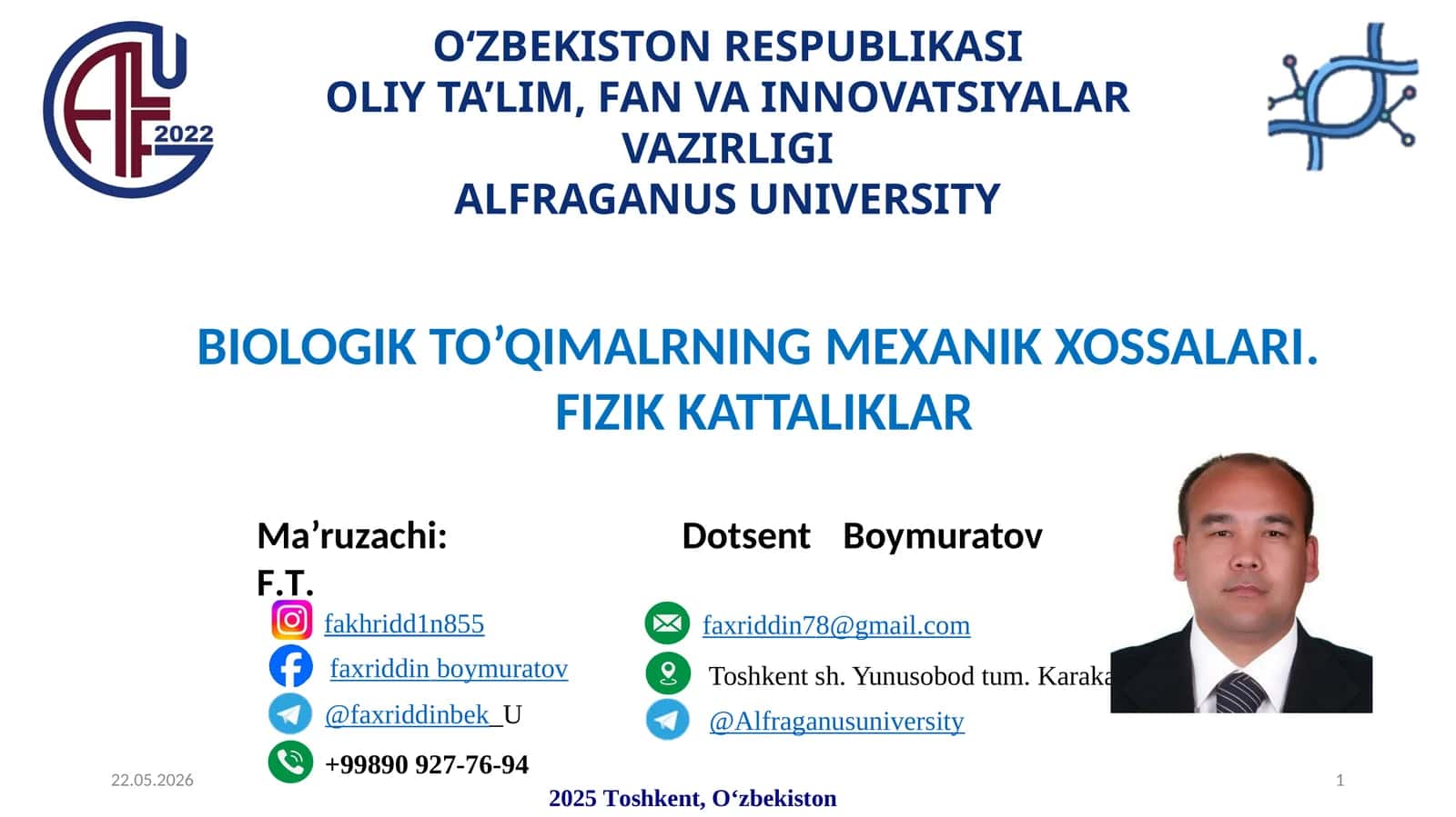 BIOLOGIK TO’QIMALRNINGMEXANIK XOSSALARI 1