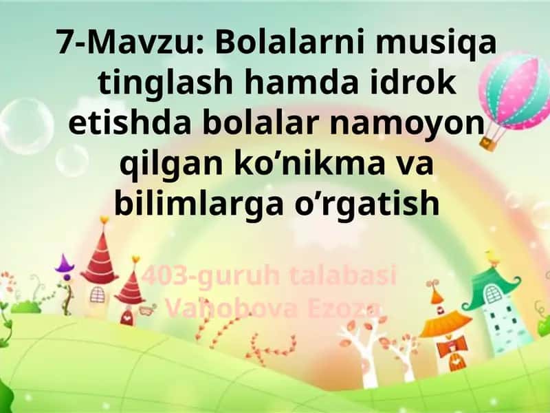 Bolalarni musiqa tinglash 1