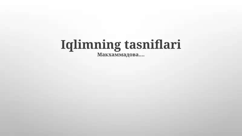 Köppen iqlim tasnifi 1