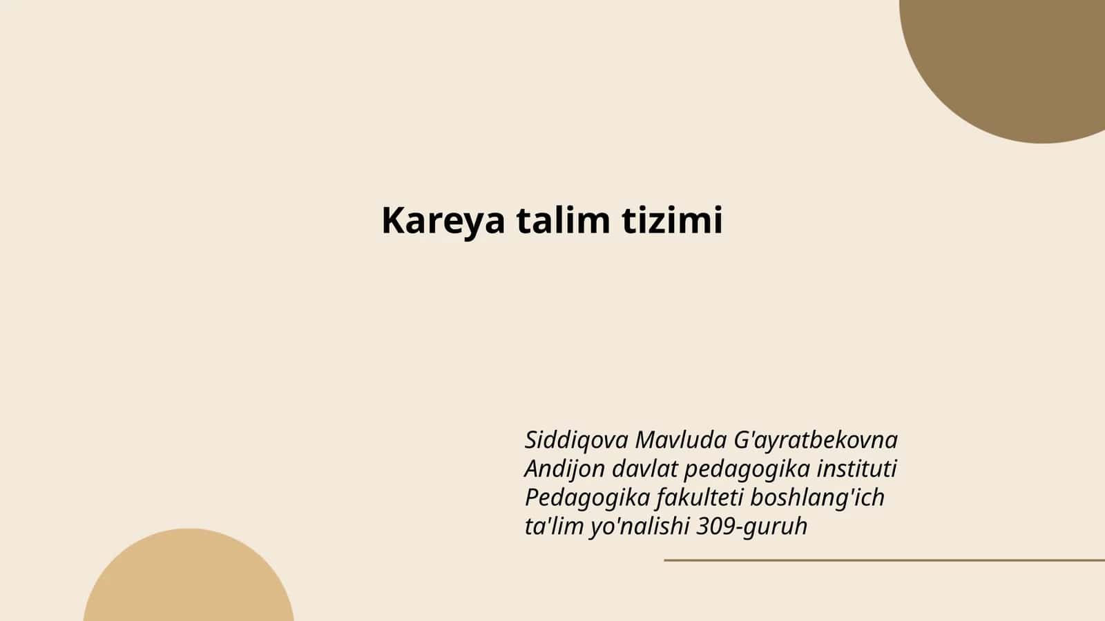 Kareya talim tizimi 1