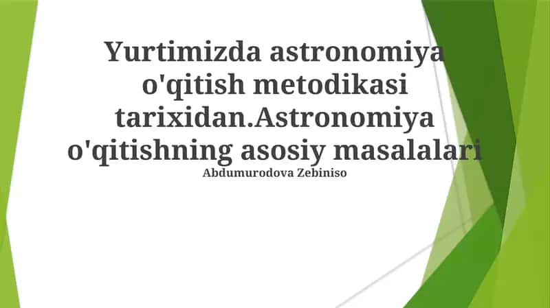 Astronomiya ta'limi metodikasi 1