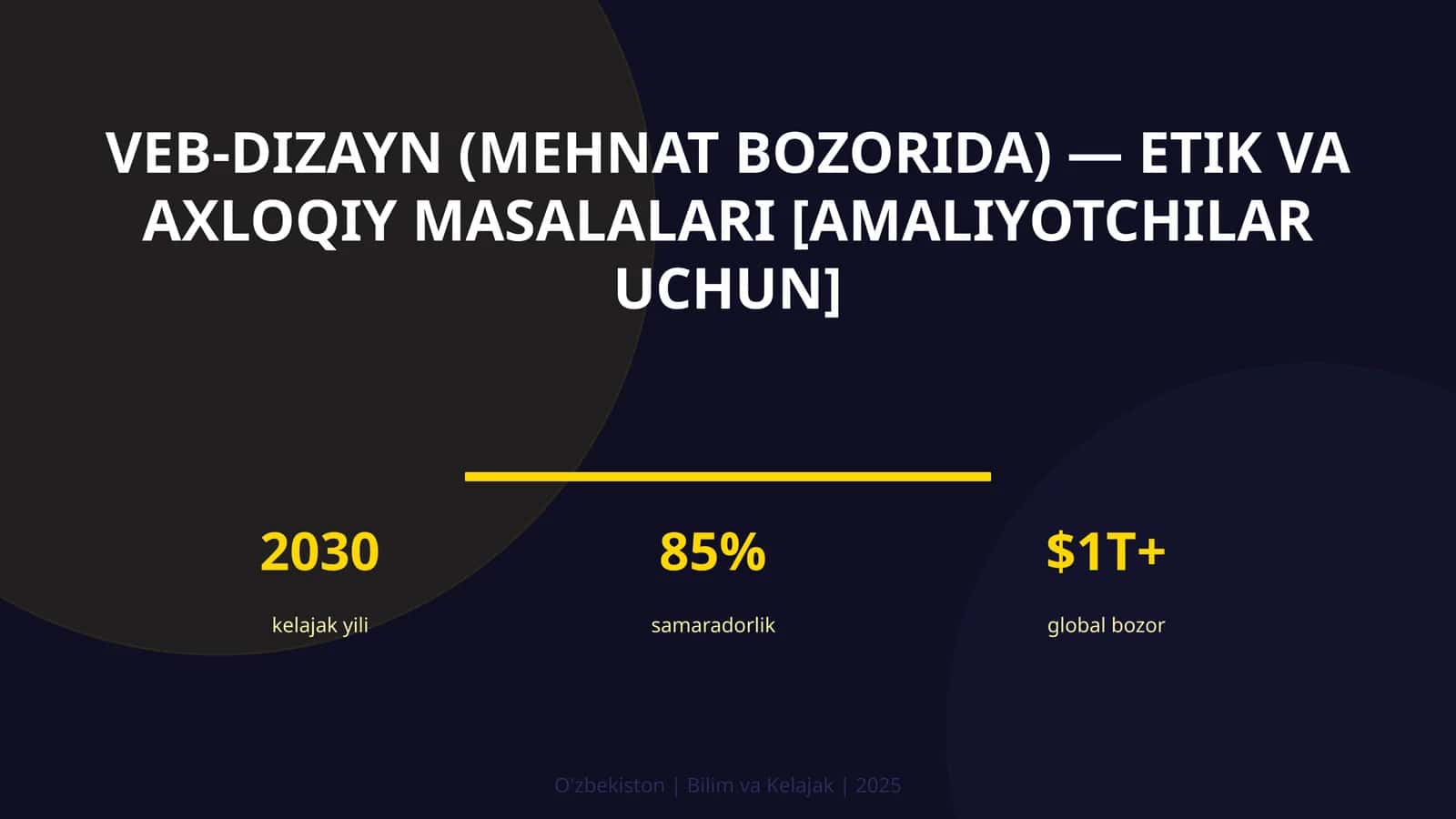 VEB-DIZAYN (MEHNAT BOZORIDA) — ETIK VA AXLOQIY MASALALARI [AMALIYOTCHILAR UCHUN] 1