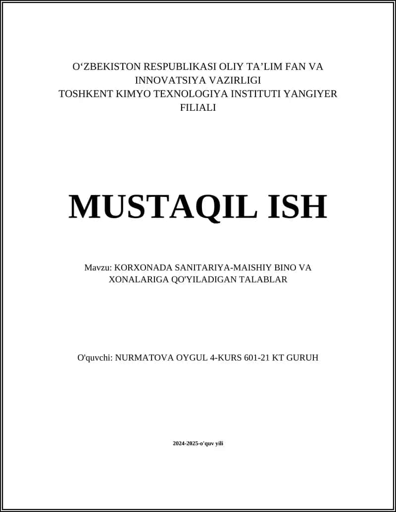 Gigiena talablariga moslik 1