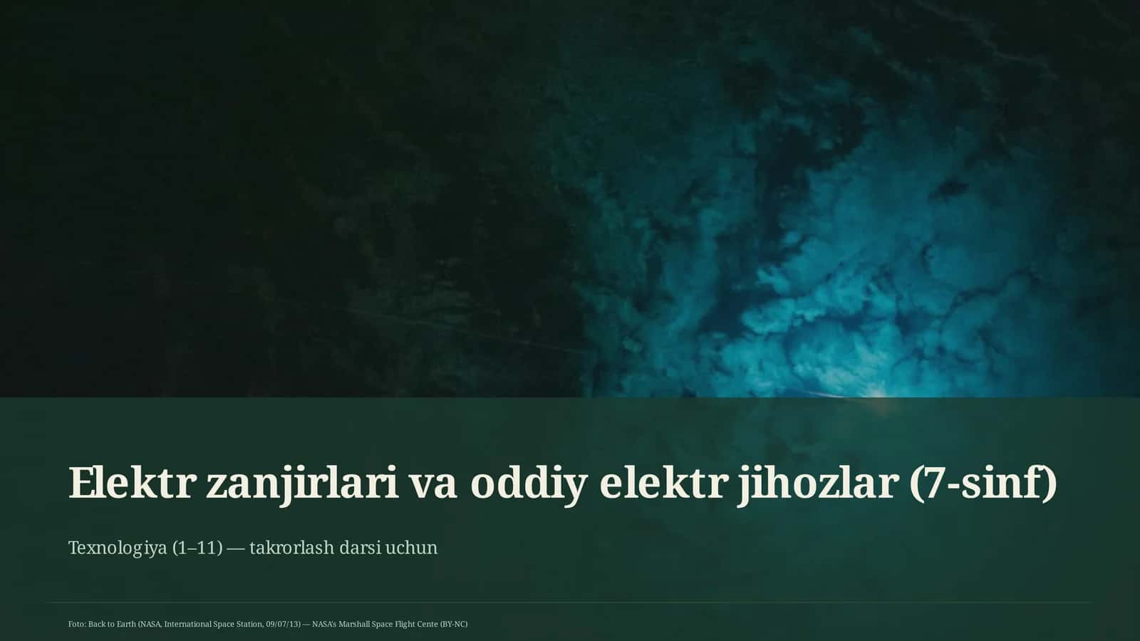 Elektr zanjirlari va oddiy elektr jihozlar (7-sinf) 1