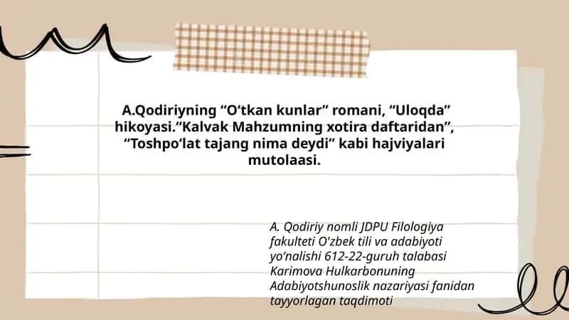 O‘tkan kunlar 1