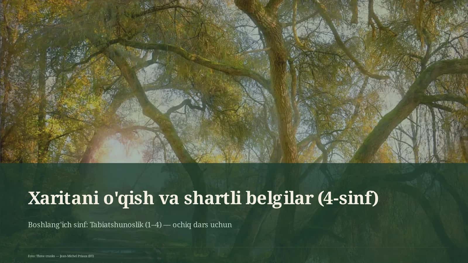 Xaritani o'qish va shartli belgilar (4-sinf) 1