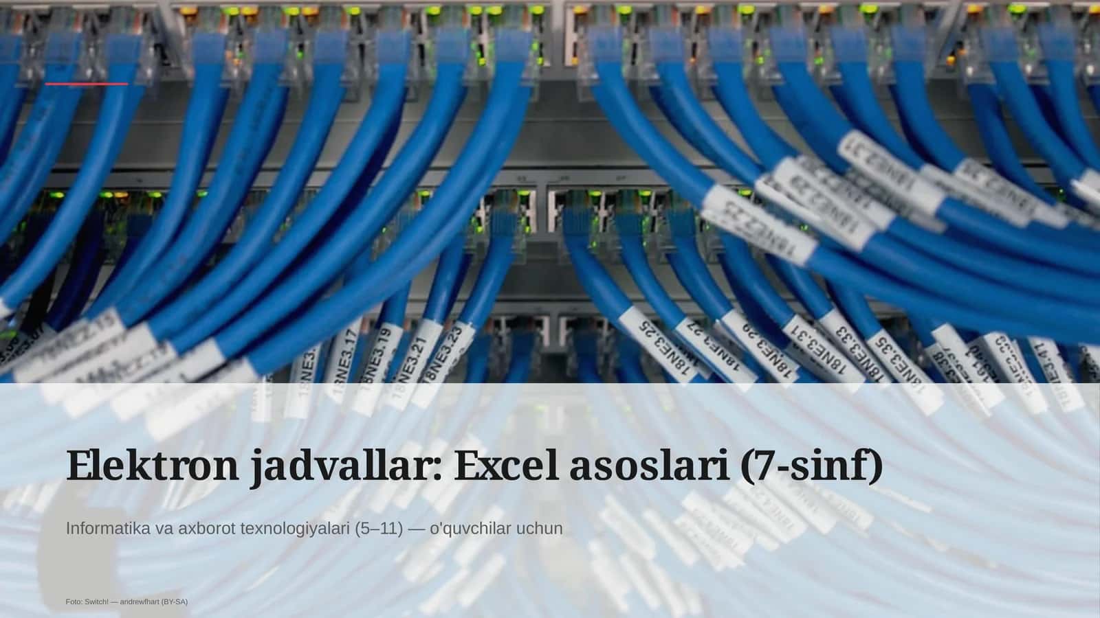 Elektron jadvallar: Excel asoslari (7-sinf) 1