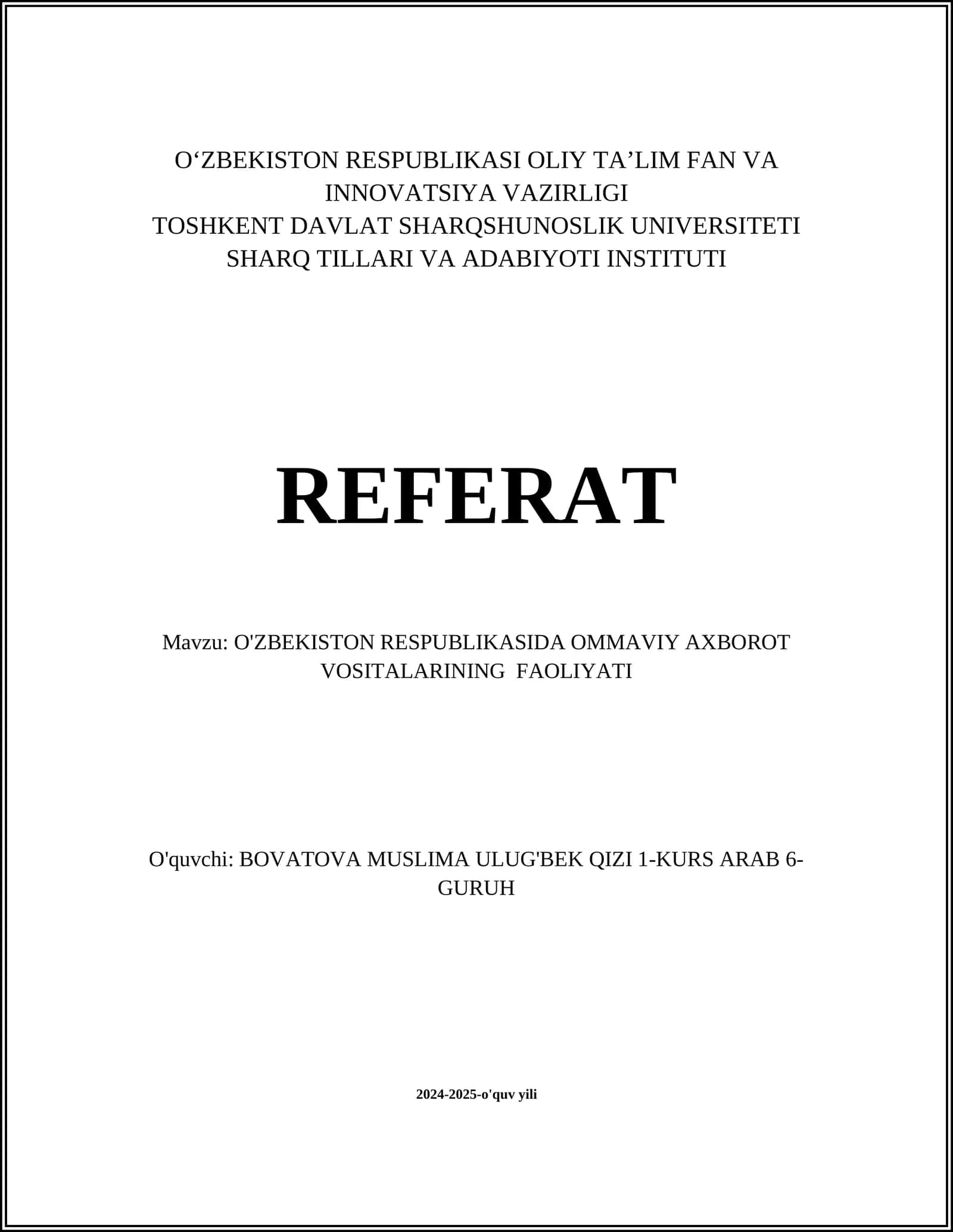 Ommaviy axborot vositalarining tarixi 1