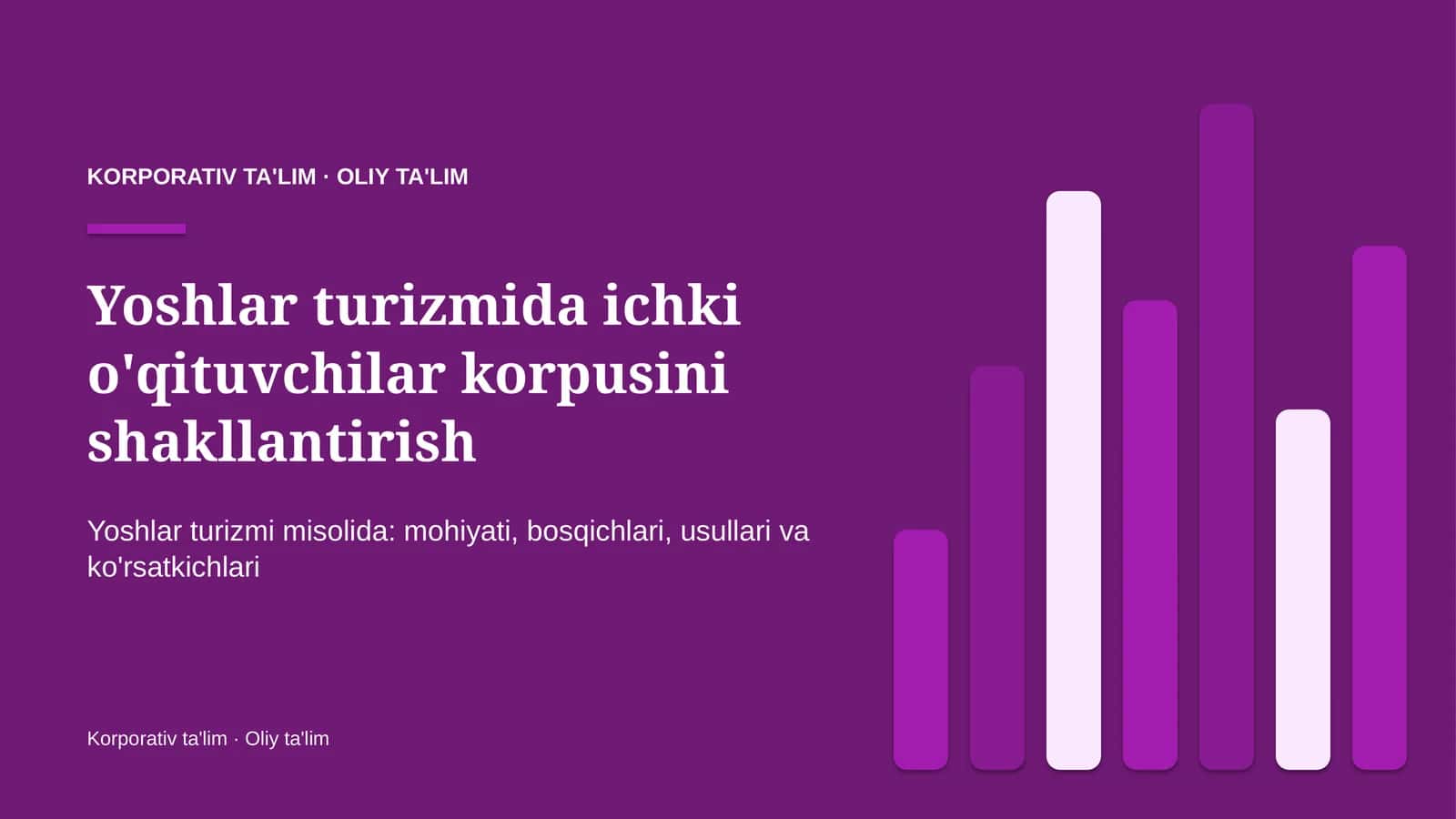 yoshlar turizmida ichki o'qituvchilar korpusini shakllantirish 7074 1