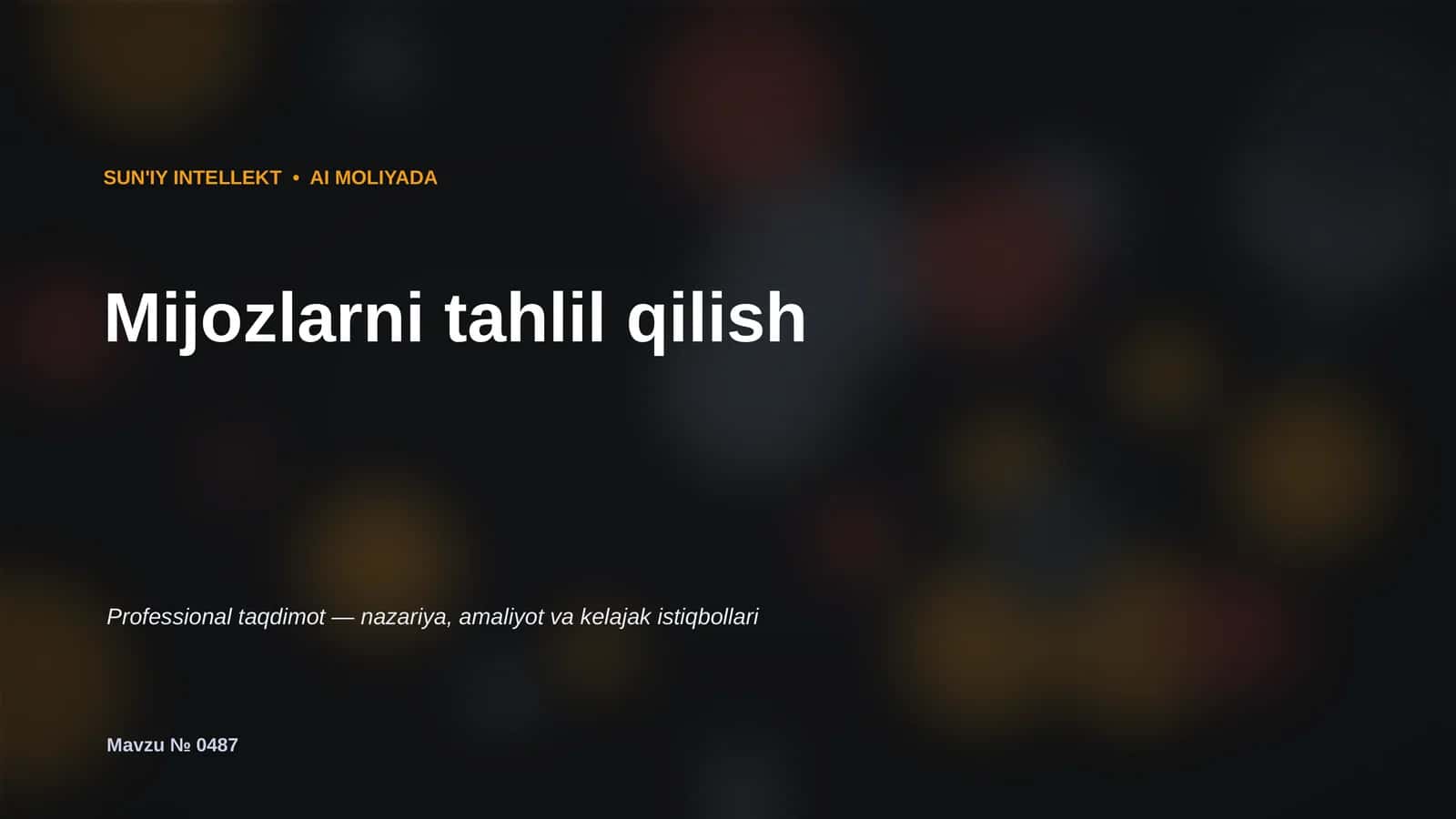 SUN'IY INTELLEKT • AI MOLIYADA 1