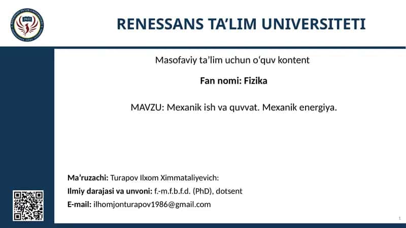 Masofaviy ta’lim uchun quv kutent (Fizika) 1